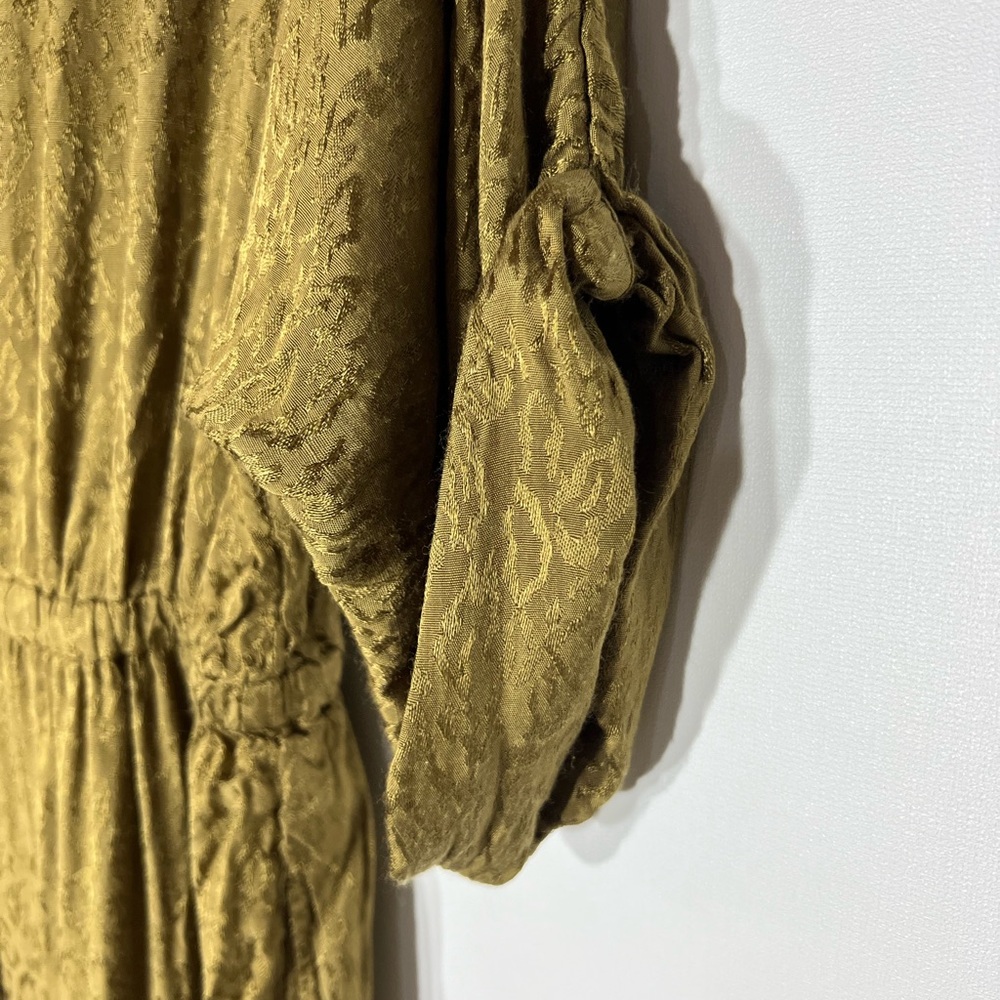 Anthropologie Maeve Olive Jacqueline Jacquard Jumpsuit - Picture 6 of 7